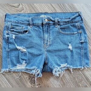 Women's Old Navy Boyfriend Jean Shorts Size 10 Distressed Like New